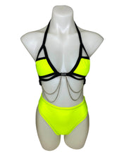 Load image into Gallery viewer, YELLOW BASIC B*TCH | Cage Top + High Waist High Cut Bottoms + Face Mask + Gloves