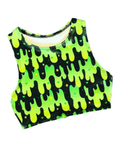GREEN SLIME | Sporty Crop Top, Women's Festival Top, Rave Top