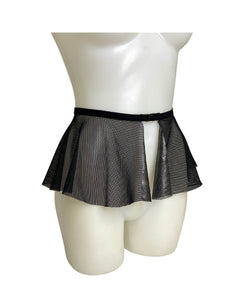 BLACK DARK STARR | Black Fishnet Ultra Mini Buckle Skirt