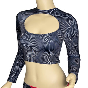 ILLUSIONS | Cut Out Long Sleeve Crop Top