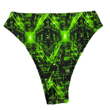 Load image into Gallery viewer, CYBER GRID | High Waisted High Cut Bottoms, Festival Bottoms, Rave Bottoms, Black Rave Outfit
