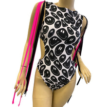 Load image into Gallery viewer, PINK + BLACK | Aria Cut-Out Fringe Bodysuit