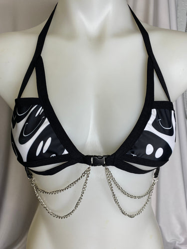 BLACK + WHITE | Chain Cage Top