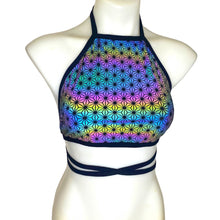 Load image into Gallery viewer, SACRED GEO | REFLECTIVE | Halter Top, Women&#39;s Festival Top, Rave Top