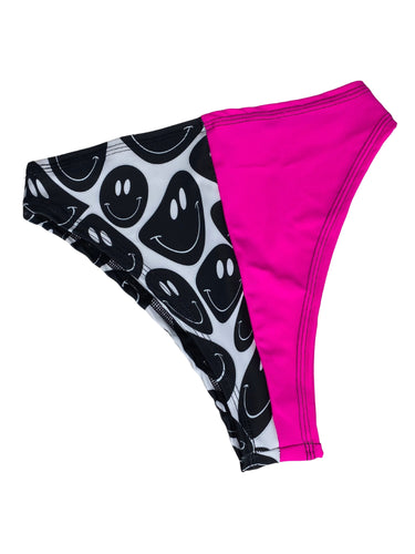 PINK + BLACK | Split High Waisted High Cut Bottoms