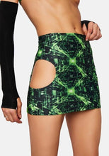 Load image into Gallery viewer, CYBER GRID | Cut-Out Bodycon Mini Skirt, Rave Skirt, Festival Bottom