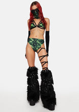 Load image into Gallery viewer, CYBER GRID | High Waisted High Cut Chain Bottoms with Leg Wrap, Festival Bottoms, Rave Bottoms, Black Rave Outfit