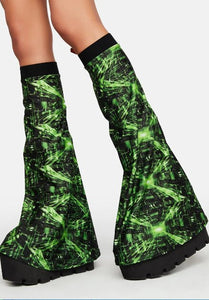 CYBER GRID | Leg Warmers, Bell Sleeves, Festival Accessories, Rave Gloves