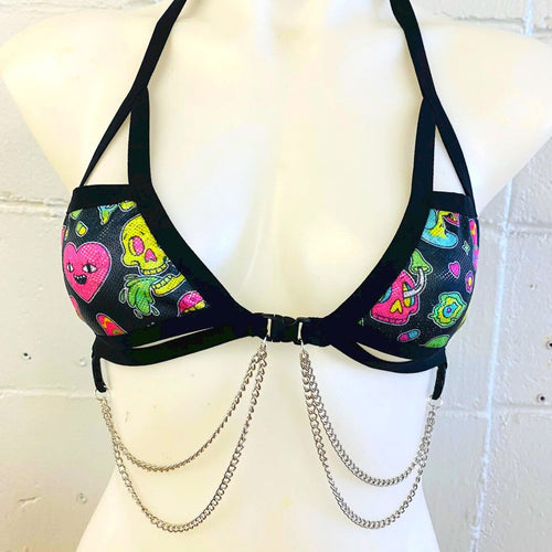 NEON TRIP | Chain Cage Top, Festival Top, Rave Top with Chains