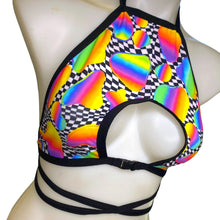 Load image into Gallery viewer, RETRO RAVE | Cut Out Buckle Halter Top, Women&#39;s Festival Top, Rave Top