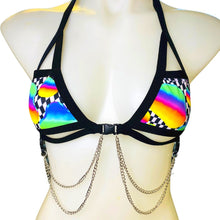 Load image into Gallery viewer, RETRO RAVE | Chain Cage Top, Festival Top, Rave Top with Chains