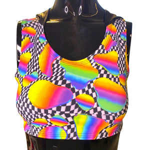 RETRO RAVE |Hooded Sporty Crop Top, Women's Festival Top, Rave Top