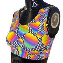 Load image into Gallery viewer, RETRO RAVE |Hooded Sporty Crop Top, Women&#39;s Festival Top, Rave Top
