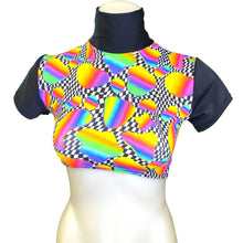 Load image into Gallery viewer, RETRO RAVE | Crop Turtle Neck, Women&#39;s Festival Top, Rave Top