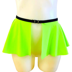 NEON GREEN | Ultra Mini Buckle Skirt, Rave Skirt, Festival Bottom