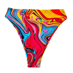 MIDNIGHT SWIRL | High Waisted High Cut Bottoms, Festival Bottoms, Rave Bottoms, Black Rave Outfit