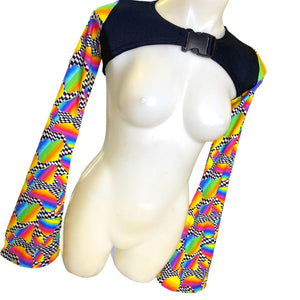 RETRO RAVE  | Long Bell Sleeve Buckle Top, Women's Festival Top, Rave Top