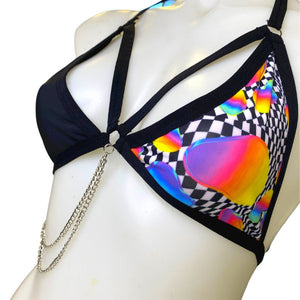 RETRO RAVE | Chain Triangle Top, Festival Top, Rave Top with Chains