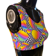 Load image into Gallery viewer, RETRO RAVE |Hooded Sporty Crop Top, Women&#39;s Festival Top, Rave Top