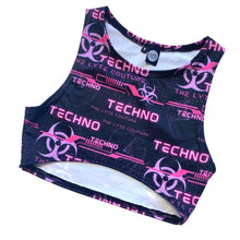 Load image into Gallery viewer, PINK TECHNO | Underboob Sporty Crop Top, Women&#39;s Festival Top, Rave Top