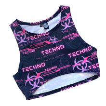 Load image into Gallery viewer, PINK TECHNO | Underboob Sporty Crop Top, Women&#39;s Festival Top, Rave Top