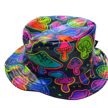 Load image into Gallery viewer, NEON MUSHROOM | Bucket Hat | UV Reactive | Rave Hippie Hat