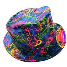 Load image into Gallery viewer, TRIPPY MUSHROOM | Bucket Hat | UV Reactive | Rave Hippie Hat