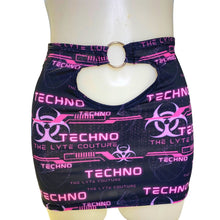 Load image into Gallery viewer, PINK TECHNO | Cut-Out Bodycon Mini Skirt, Rave Skirt, Festival Bottom