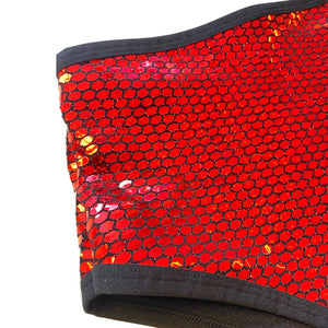 DISCO QUEEN | Red Holo | High Waisted Bottoms, Festival Bottoms, Rave Bottoms, Sparkle Rave Outfit