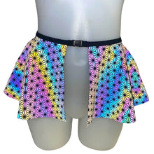 Load image into Gallery viewer, SACRED GEO | REFLECTIVE | Ultra Mini Buckle Skirt, Rave Skirt, Festival Bottom