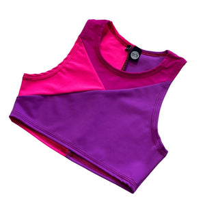 TRI COLOR| Pink | Ready To Ship | Limited Edition Sporty Crop Top, Women's Festival Top, Rave Top