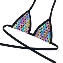 Load image into Gallery viewer, SACRED GEO | Reflective | Bikini Top, Women&#39;s Festival Top, Rave Top