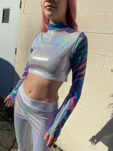 Load image into Gallery viewer, COSMIC |  Mock Neck Crop Top With Long Bell Sleeves , Women&#39;s Festival Top, Rave Top