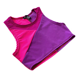 TRI COLOR| Pink | Ready To Ship | Limited Edition Sporty Crop Top, Women's Festival Top, Rave Top