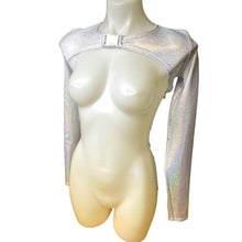Load image into Gallery viewer, COSMIC | Long Sleeve Buckle Top, Women&#39;s Festival Top, Rave Top l Buckle Crop Top ONLY