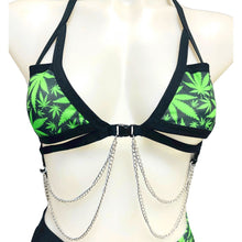 Load image into Gallery viewer, PUFF PUFF | Chain Cage Top, Festival Top, Rave Top with Chains 420