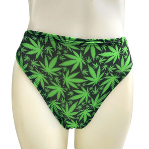 PUFF PUFF | 420 High Waisted High Cut Bottoms, Festival Bottoms, Rave Bottoms, Black Rave Outfit