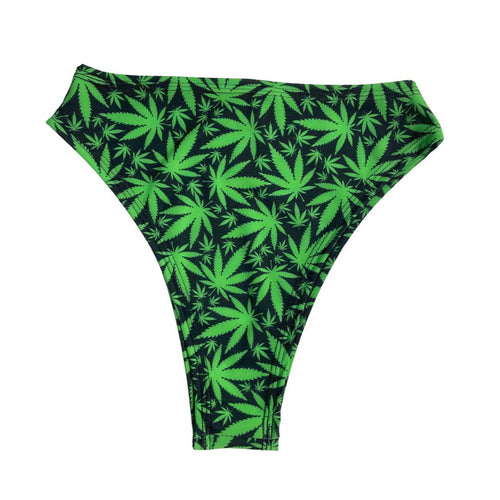 PUFF PUFF | 420 High Waisted High Cut Bottoms, Festival Bottoms, Rave Bottoms, Black Rave Outfit