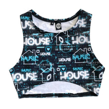 Load image into Gallery viewer, HOUSE MUSIC | Underboob Sporty Crop Top, Women&#39;s Festival Top, Rave Top