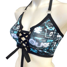 Load image into Gallery viewer, HOUSE MUSIC | Front Tie Crop Top, Women&#39;s Festival Top, Rave Top