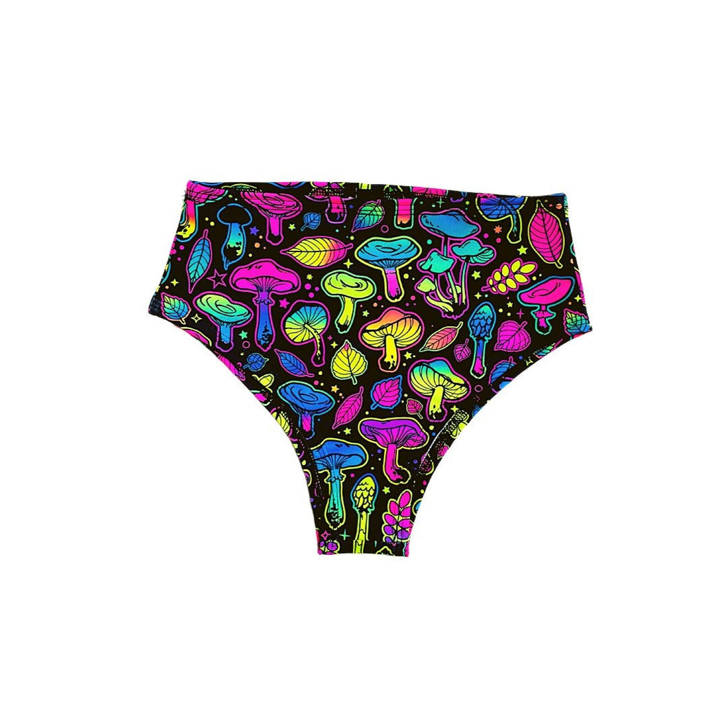 ELECTRIC MUSHROOM | High Waisted Bottoms, Festival Bottoms, Rave Bottoms, Black Rave Outfit