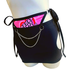 Load image into Gallery viewer, GIRLS RULE | Cut-Out Bodycon Mini Skirt with Chain, Rave Skirt, Festival Bottom