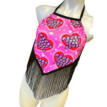 Load image into Gallery viewer, GIRLS RULE | Halter Top with Fringe Women&#39;s Festival Top, Rave Top