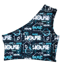 Load image into Gallery viewer, HOUSE MUSIC | One Shoulder Top, Women&#39;s Festival Top, Rave Top