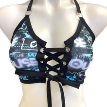 Load image into Gallery viewer, HOUSE MUSIC | Front Tie Crop Top, Women&#39;s Festival Top, Rave Top