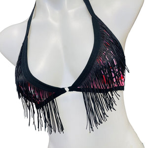 GIRLS RULE | Fringe Triangle Top, Women's Festival Top, Rave Top