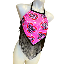 Load image into Gallery viewer, GIRLS RULE | Halter Top with Fringe Women&#39;s Festival Top, Rave Top