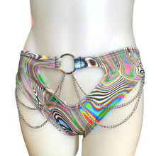 Load image into Gallery viewer, LUCID DREAMS | High Waisted High Cut Chain Bottoms wit cut out, Festival Bottoms, Rave Bottoms, Rave Outfit