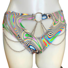 Load image into Gallery viewer, LUCID DREAMS | High Waisted High Cut Chain Bottoms wit cut out, Festival Bottoms, Rave Bottoms, Rave Outfit