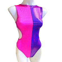 Load image into Gallery viewer, CHESHIRE CAT | Aria Cut-Out Bodysuit | Alice in Wonderland Costume | Pink and Purple